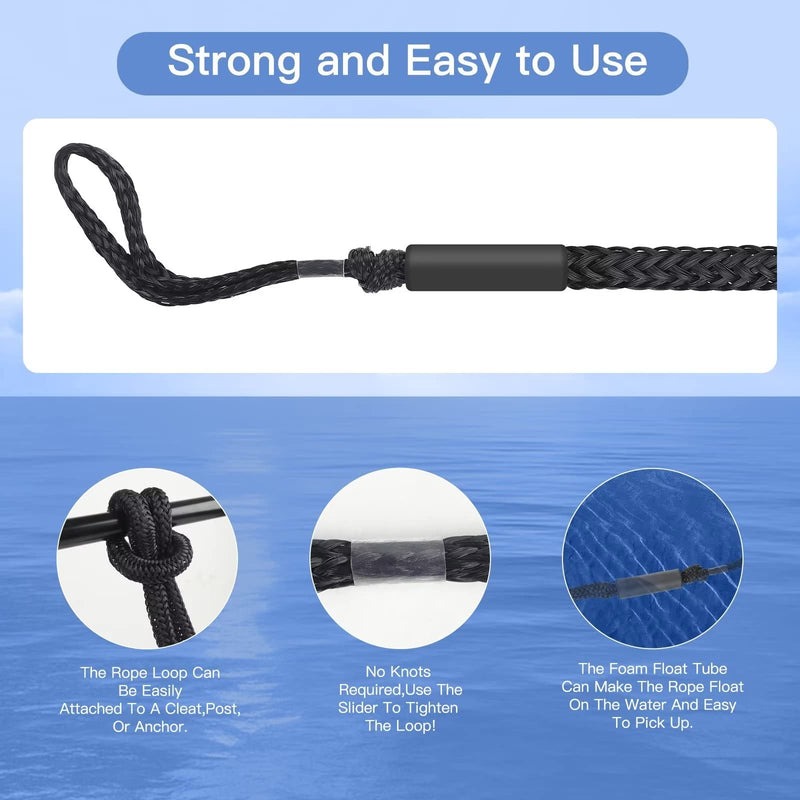 Bungee Dock Lines for Boats, Boat Dock Line Mooring Rope with Clip Boat Accessories for Jet Ski,PWC,Kayak,Watercraft,Power Boat,Dinghy 4-5.5ft(Black,2PCS) 2 Pack Black