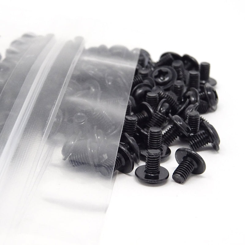 Honbay 100PCS M3x5 Round Head PC Mounting Computer Screws Computer Case Fixed Motherboard Screw (Black Zinc) Black Zinc