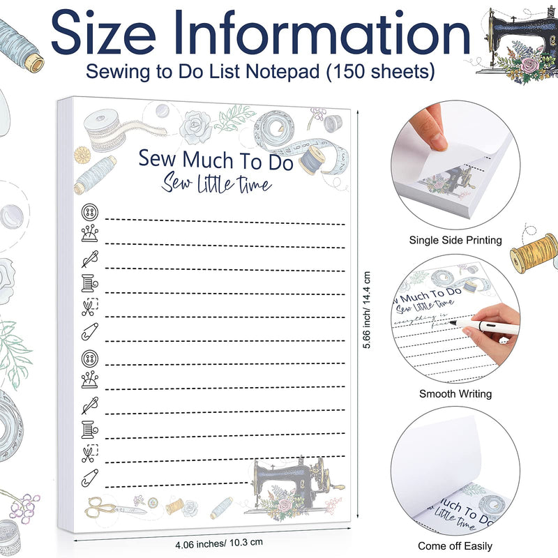 Tinlade 150 Sheets Sewing to Do List Notepad Sewers Seamstress Sewers and Quilters Gifts Checklist Quilting Handy to Do List Pad Sewing Lovers Daily Checklist Gift for Women Supplies 4. 1 x 5. 7 Inch