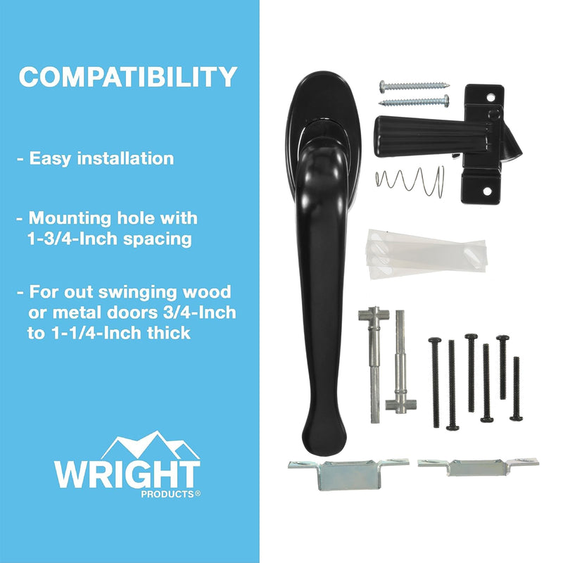 Wright Products - Villa Pull Handle for Screen and Storm Doors, Black