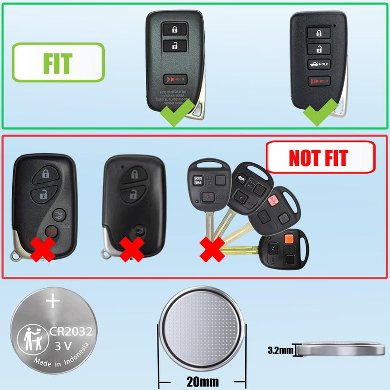 2Pack CR2032 Remote Key Fob Battery Replacement for Lexus Smart Key (2013-2021) ES300 ES350 GS350 GS450 GS F IS200 IS300 IS350 LX570 NX200 NX300 NX300H RC200T RC300 RCF RX350 RX450H