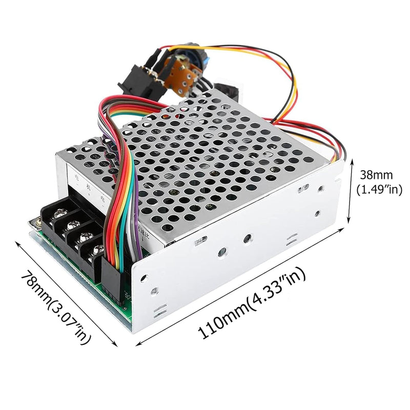 DC Motor Regulator PWM 10-55V 12V 24V 36V 48V 60A Stepless DC Motor Controller with Switching Function and LED Indicator (Pack of 1)