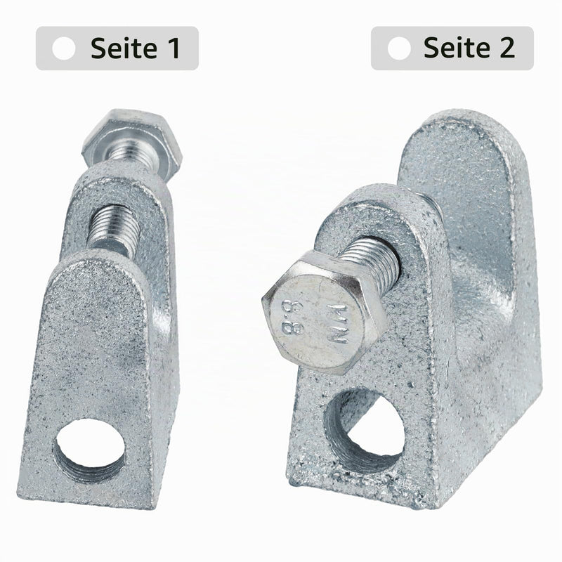 Pack of 10 carrier clamps, stand-up seam clamp, carrier clamp holder made of galvanised steel for ventilation and other systems, M20 C shaped wooden beams for bridge construction, building construction