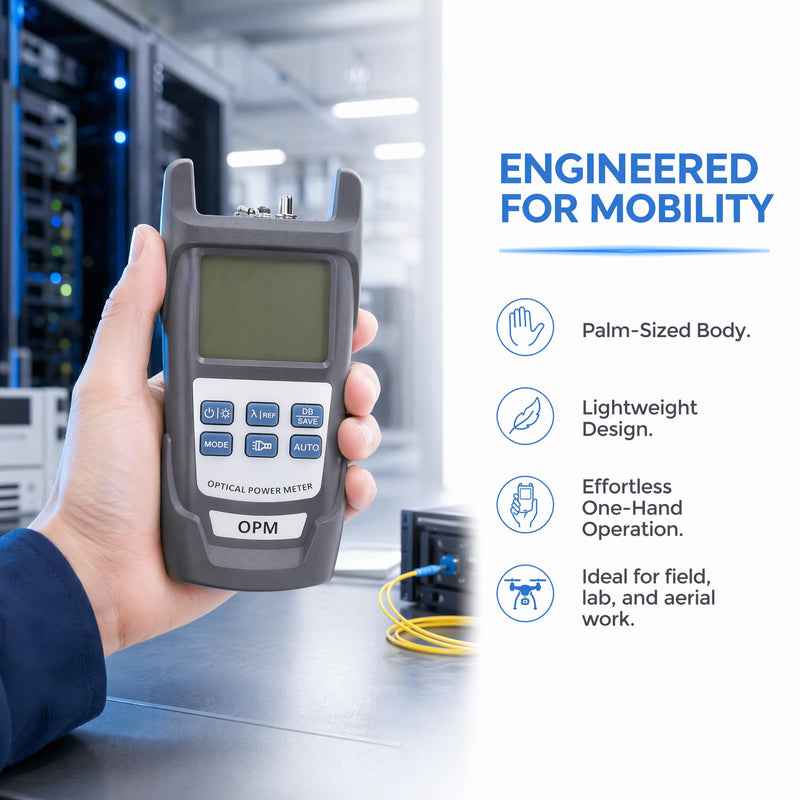 FTTH Fibre Optic Tool Kit, Fibre Optic Power Meter, 70 ~ + 10 dBm Optical Power Meter and Fibre Optic Test 50KM 50MW Visual Fault Locator (OPM+VFL) OPM+VFL