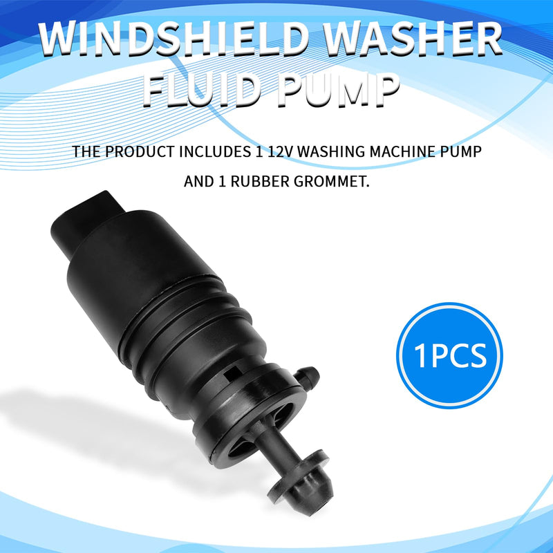 Windshield Wiper Pump Replacement, Windshield Washer Fluid Pump with Grommet for BMW, Mercedes-Benz, 67128362154, 67128377612, Standard Car Accessories Parts for Most Vehicles(Black) Black