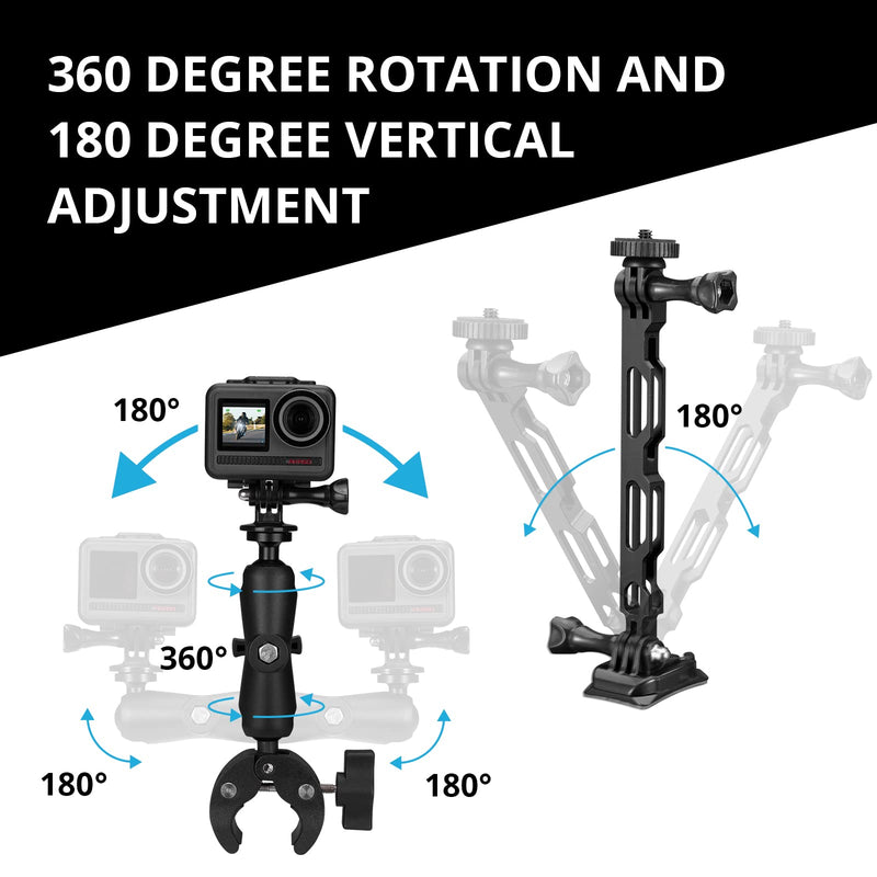 AKASO Action Camera Motorcycle Kit Compatible EK7000/EK7000 Pro/Brave 4/Brave 4 pro/Brave 7 LE/Brave 7/Brave 8/V50X/V50 Pro/V50 Elite/GoPro Hero 12 11 10 9 8/DJI/Apexcam Action Camera