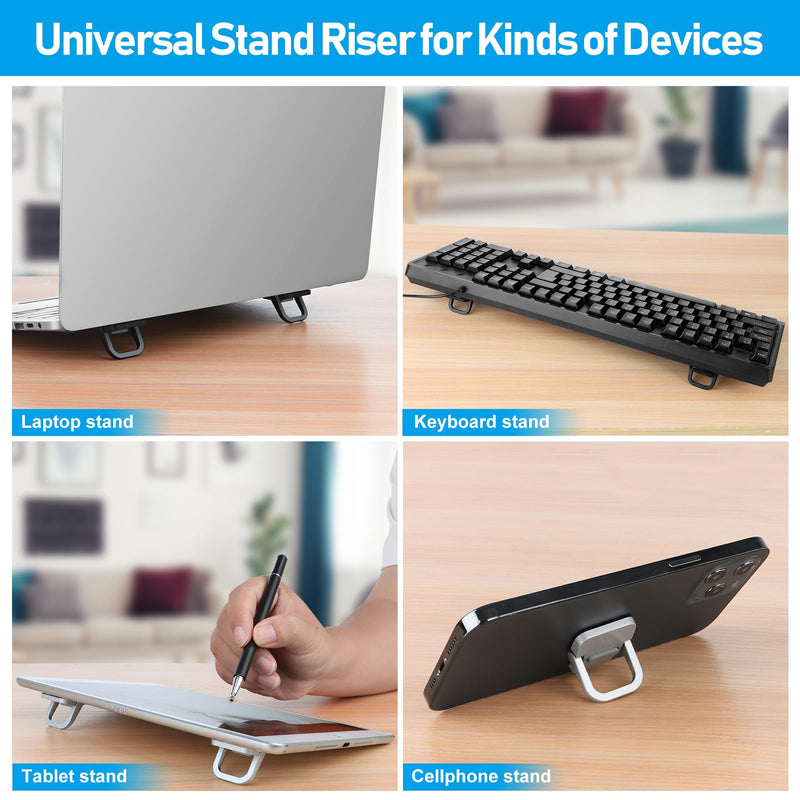 Mini Laptop Stand, Portable Laptop Stand, Foldable & Lightweight Ergonomic Riser with Ventilated Cooling, Sleek Computer Notebook Holder Fits Keyboards &10-17.3 Inch Laptops, Silver