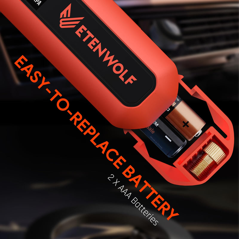 ETENWOLF T300 Plus Tire Pressure Gauge 200 PSI, Digital Tire Gauge with Bright LED Display, Tire Gauges for Tire Pressure with Presta Valve Adaptor (Vivid Orange) vivid orange