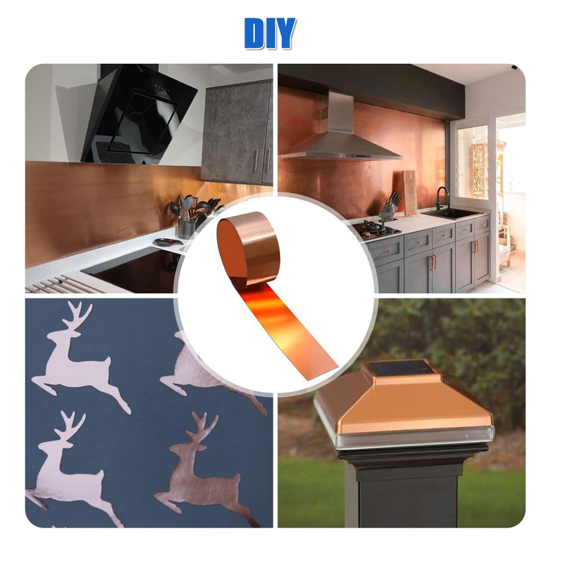 Copper Sheet Roll, 1000x200x0.5mm Copper Flashing Roll, 25 Gauge Thick Pure Copper Plate & Strip for Roofing, DIY Projects, House Repair, Crafts and Metal Working 1000mm x 200mm x 0.5mm 1