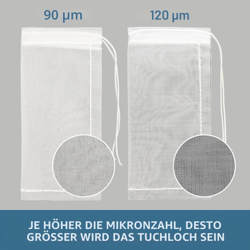 Pack of 20 Rosin Bags Nylon Press Bag Folded & Sewn for Oil Extraction, with Perfume Test Strips, Rosin Mesh Filter Bags Making Rosin (5 x 10 cm, 90 Micron / 120 Micron)