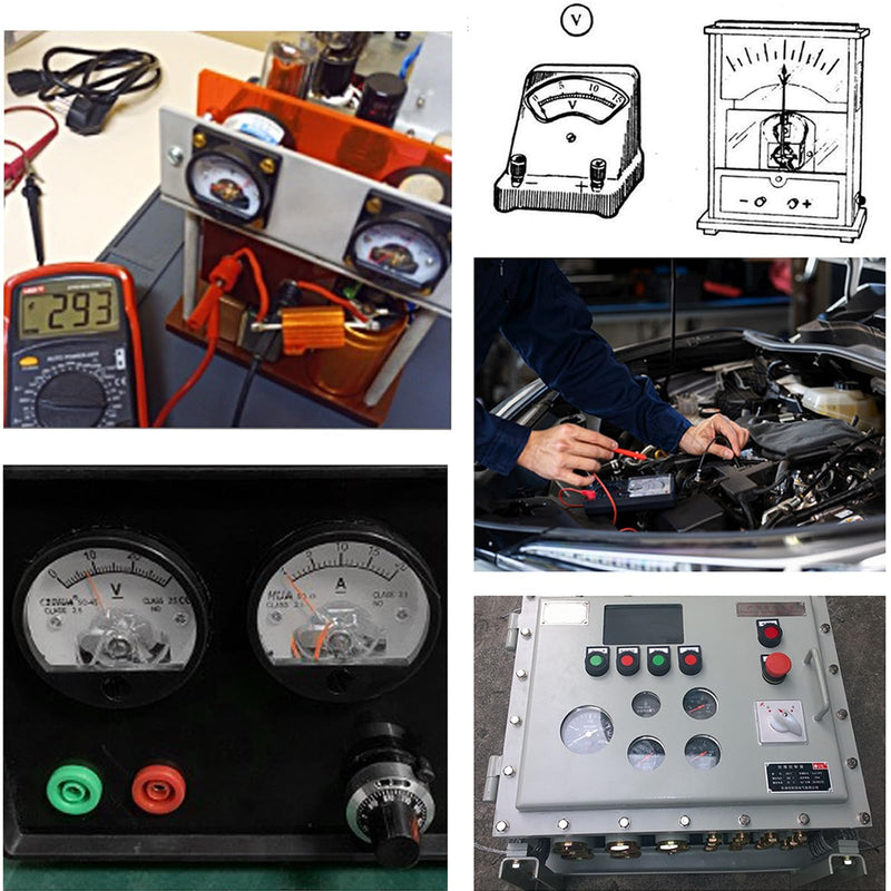 Analog Dial Panel Meter Voltmeter Gauge SO-45 DC 0-15V Round Current Measuring Ammeter, 1 Pcs DC0-15V