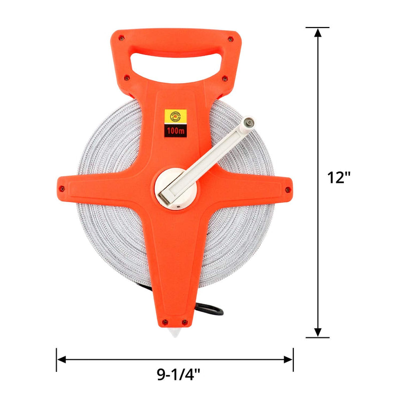 QWORK tape measure fiberglass, roll measuring tape, 100M / 330 FT, double-sided 1 piece