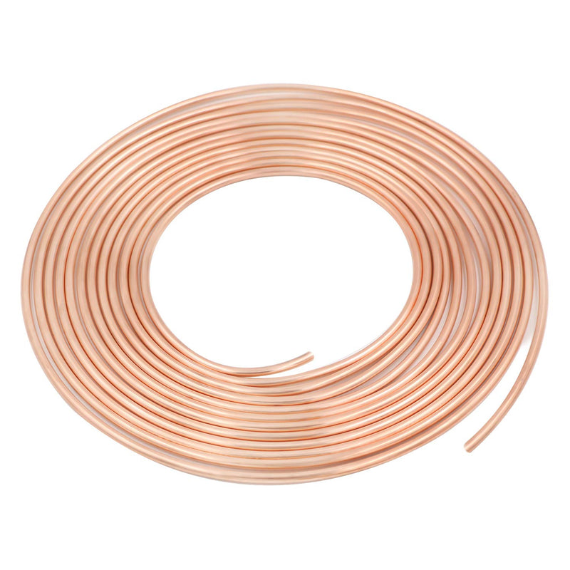 25 ft 3/16 Copper Coated Brake Line Kit Complete Replacement Brake or Fuel Tubing (Includes 16 Fittings), Easy to hand bend (.028) Wall Thickness, SAE Thread, Rust Proof 1 Kit, 3/16 × 25FT