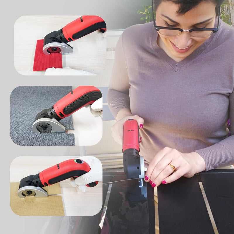 S&F STEAD & FAST Electric Cardboard Cutter Tool 4V, Cordless Electric Scissors for Box, Fabric, Carpet, Power Cutter with Charger, 2 blades included