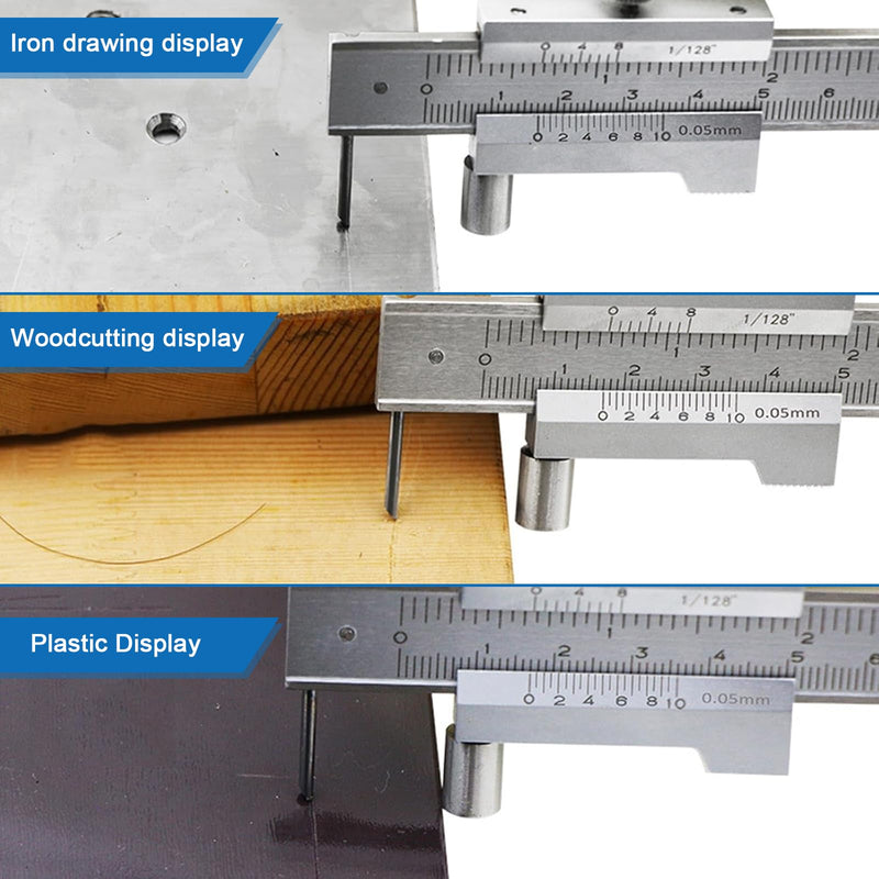 Stainless Steel Marking Tools Parallel Crossed Vernier Caliper 0-20 cm Parallel Scriber Scribing Tool Calliper Marking Gauge Metal Parallel Scriber Diameter Gauge