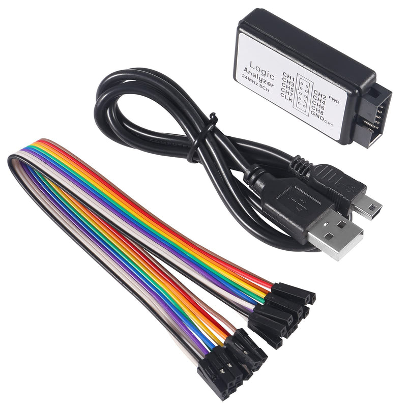 3pcs USB Logic Analyzer Device with USB Cable 5MHz 24MHz 8CH 8 Channel UART IIC SPI Debug Logic Analyzer Professional Microcontroller Device Network Analysis Set for Arduino FPGA ARM M100 SCM