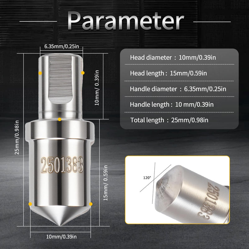Indenter Hardness Tester, 120° Angle HRC 3 Hardness Test Tip with 6.35 mm Shank, Diamond Penetrator, Diamondd Rockwells Indenter, for Materials with High Hardness (HRC-3)