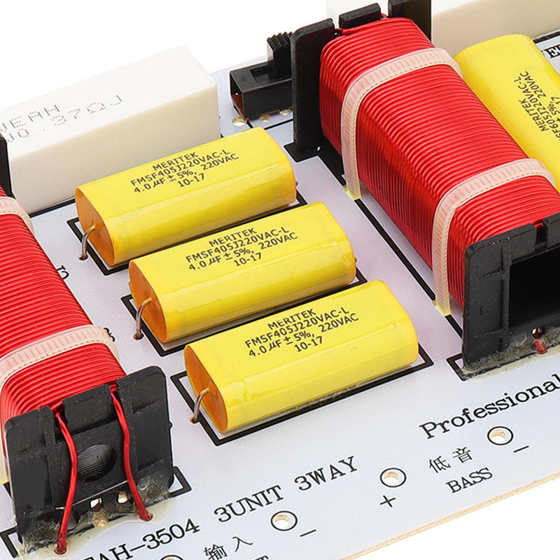 3 Way Speaker Crossover, 350W 3 Way 3 Speaker Unit HiFi Home Speakers Audio Frequency Divider Crossover Strainers Yellow