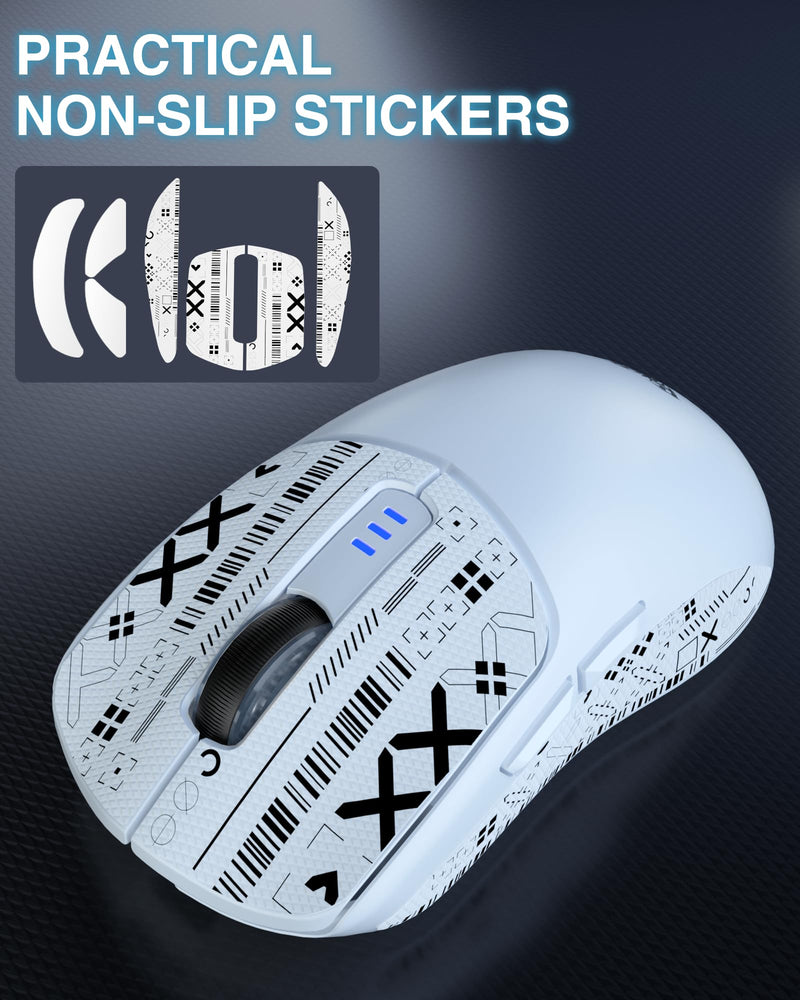 AULA SC580 Wireless Gaming Mouse, Tri-Mode 2.4G/BT5.0/USB-C Gaming Mouse, 10000 DPI Rechargeable Wireless Mouse with 6 Programmable Buttons, Ergonomic Computer Mouse for Laptop/PC/Mac/Tablet White