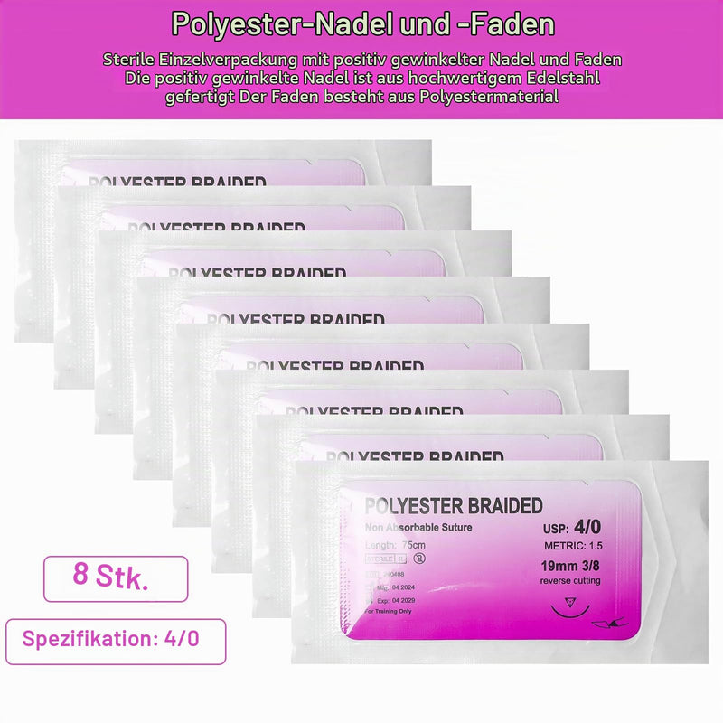 Pack of 24 Suture Material with Exercise Needles, Refill Pack for Surgical Suture Set, Ideal Suture Exercise Thread for Students, Needle and Thread Set, Wound Suture Kit Addition, Ideal Suture Exercise Thread for Students
