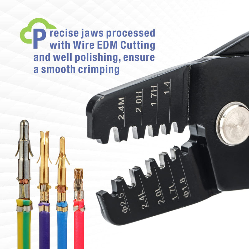 iCrimp Ratcheting Open Barrel Crimper for JST Molex TE Pins, AWG 30-14 | Ratcheting open barrel crimper for JST, Molex and TE connector pins Ratcheting Grip