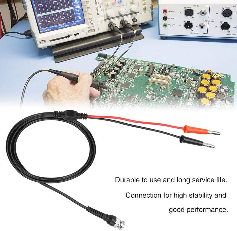 Walfront Banana Plug Cable, 50Ω 2 Pieces 42.5 Inch BNC to Dual Banana Plug Banana Plug Connector Test Leads