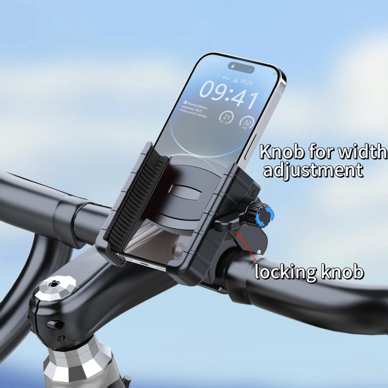 Bike Phone Mount Motorcycle Phone Mount Bike Phone Holder Bicycle Scooter Phone Clip-[Camera Friendly] Suitable for All Brands of Cell Phones with a Width of 2.5-3.54 inches Black