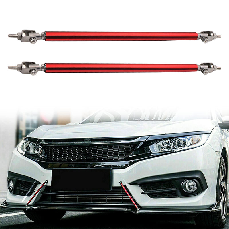 2PCS Adjustable Front Bumper Lip Splitter Strut Rod Tie Support Bars Replacement fit for Universal 150mm 5.91” (Red) Red