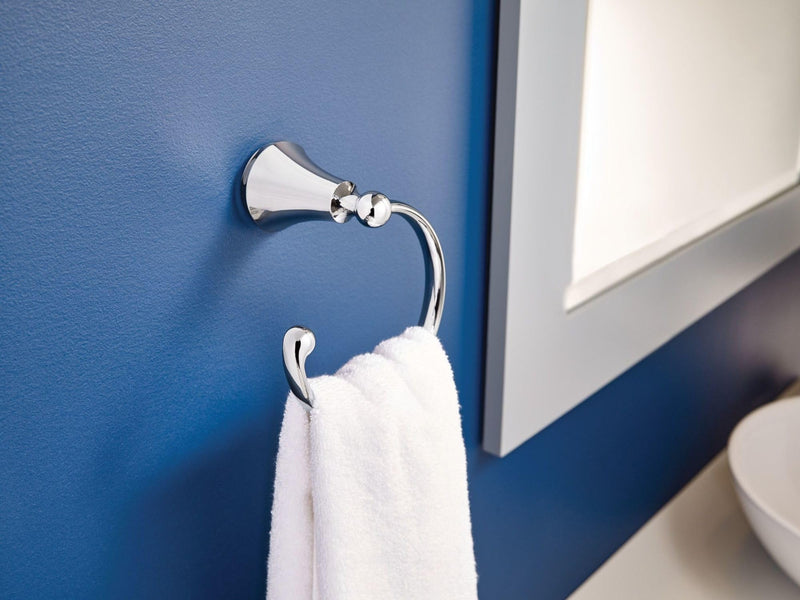 Moen YB5286CH Wynford Bathroom Hand Towel Ring, Chrome 1 Count (Pack of 1)