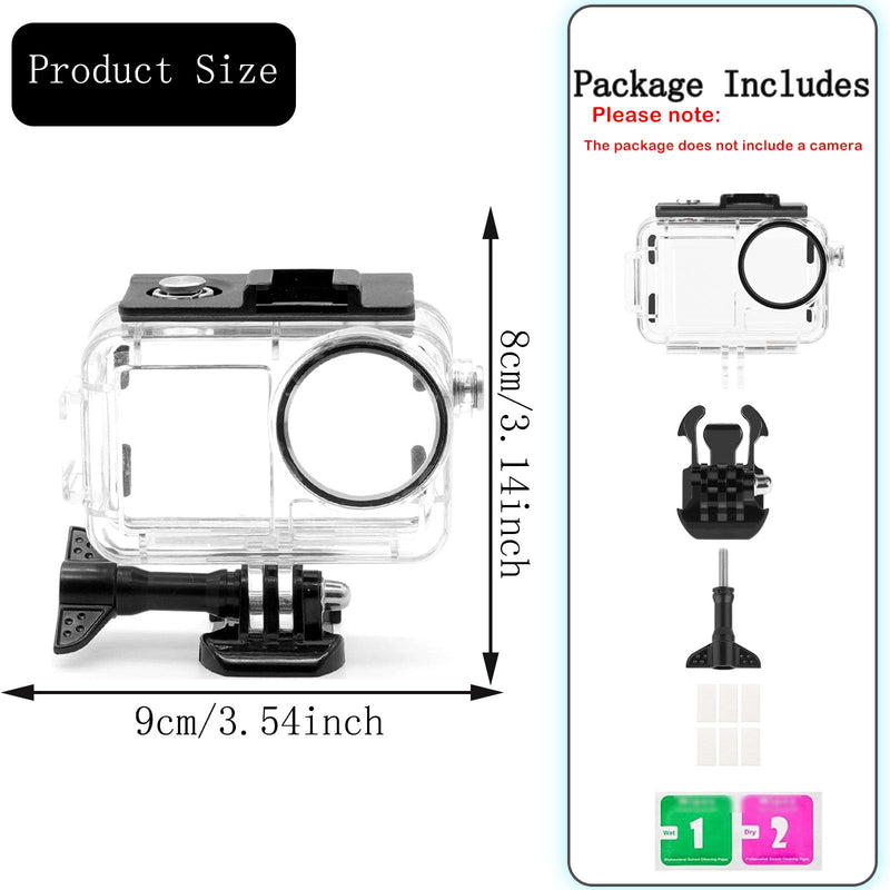 PCTC 45M(148ft) Waterproof Case for DJI Osmo Action4, Accessories for DJI Osmo Action3/4 Waterproof Case,Protective Underwater Dive Housing Shell with Bracket Accessories