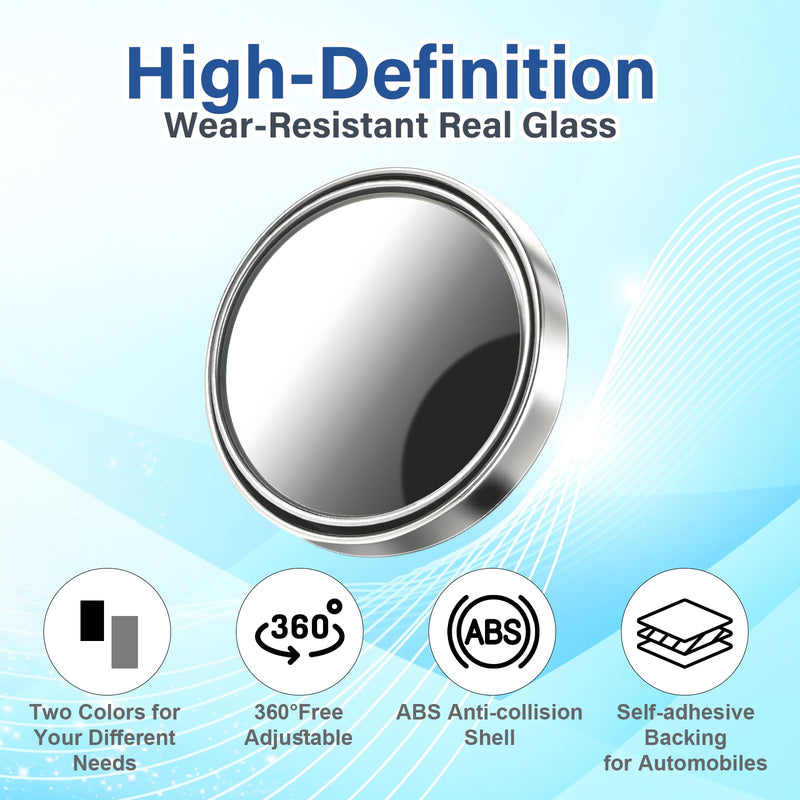 8Pcs Blind Spot Mirrors for Car 1.97’’ Round HD Convex Mirror Angle Adjustable HD Glass Round Side Rear View Convex 360° Wide Angle Side View Mirror with ABS Housing for SUV Trucks Motorcycles