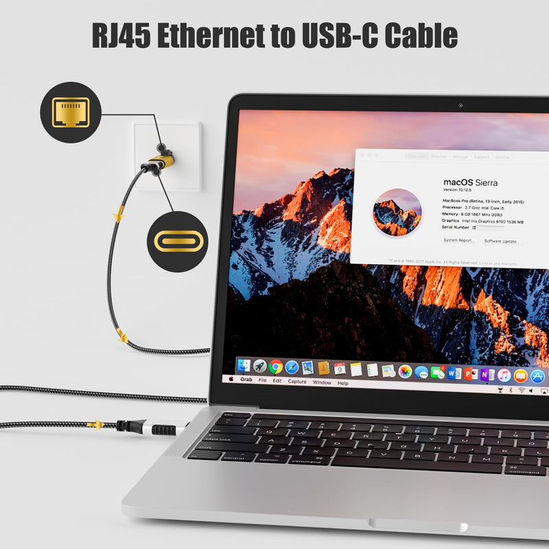 USB C to Ethernet Adapter, New Idea RJ45 Male to USB C Female Network LAN Adapter, Built-in Smart Chip, Simply Insert Daily Charging Cables to Access The Internet RJ45 to USB-C Adapter