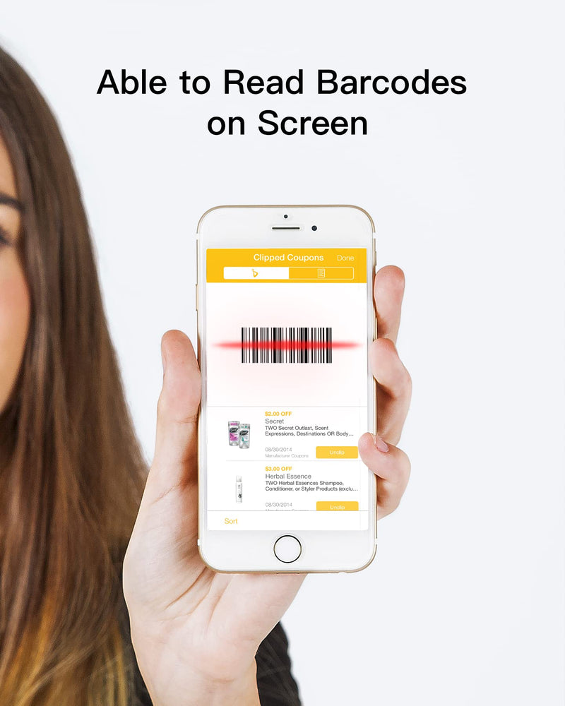 Inateck Bluetooth Scanner 1D Barcode Scanner 2.4Ghz USB Adapter, Screen Scanning, Exclusive Shortcuts, BCST-43