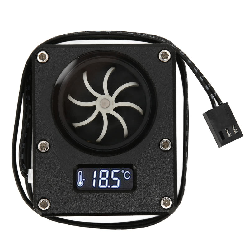 Water Flow Meter for PC, 8 Wheels Flow Meter Display Water Flow Sensor with G1/4 Thread for PC Water Cooling System, Small 3 Pin 12V Flow Meter with LCD (Black) Black