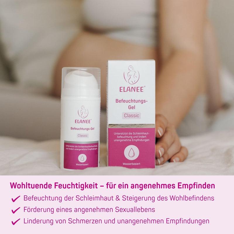 ELANEE Classic Moisturising Gel Condom Suitable 100 ml with Lactic Acid | Medical product: gel to support mucosal moisturisation and relieve unpleasant sensations | water-based