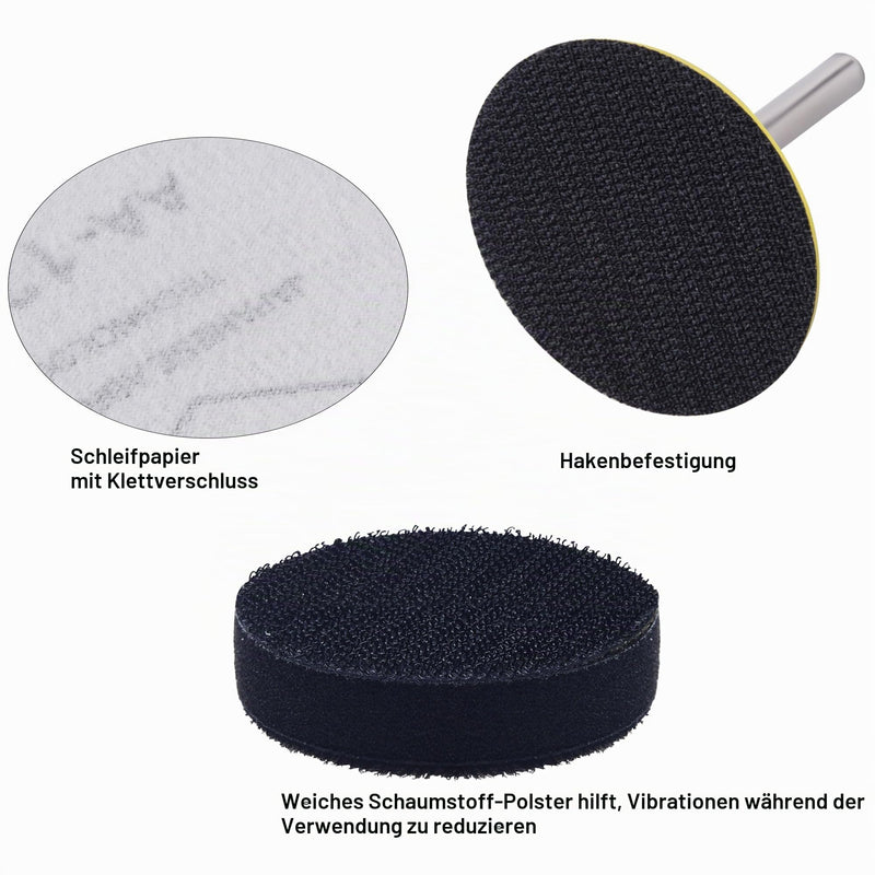 SIQUK Pack of 130 Sanding Discs 50 mm Wet Dry Sandpaper Sanding Pads Grit 80-10000 Sanding Sheets Sandpaper Round for Car Polishing Wood Metal Silicon carbide
