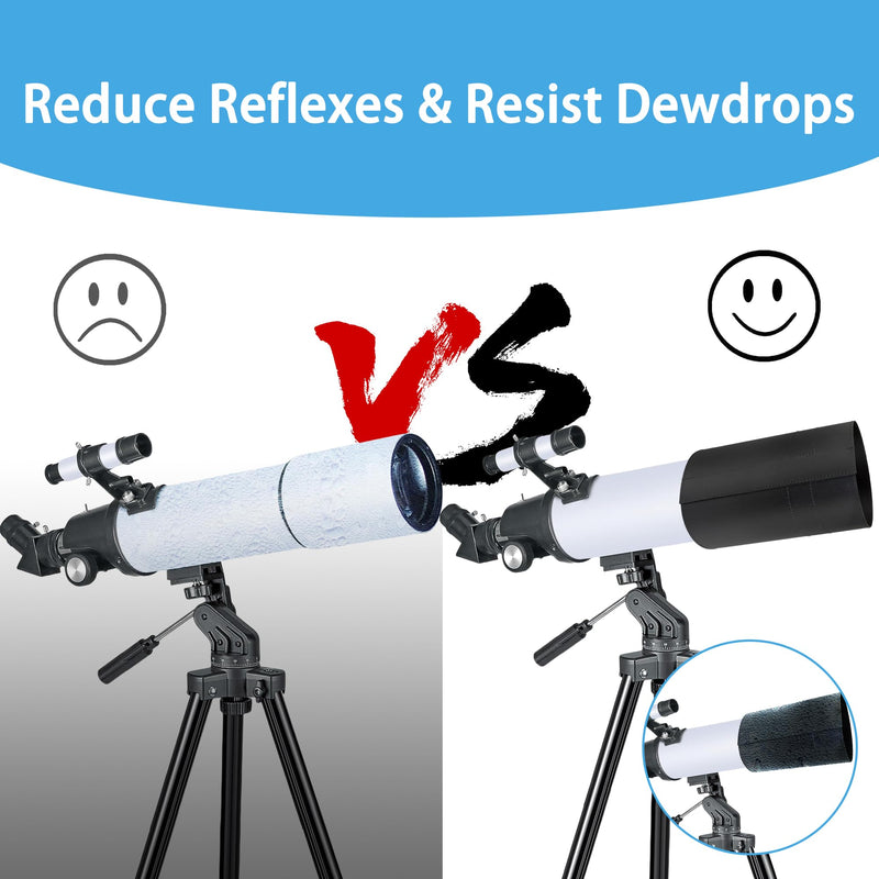 Astromania Flexible Dew Shield for Telescope Front Outer Diameter from 123mm - 142mm Diameter - Keep Dew Away and Gives You Clear observing for The Entire Night For Outer Diameter from 123mm - 142mm