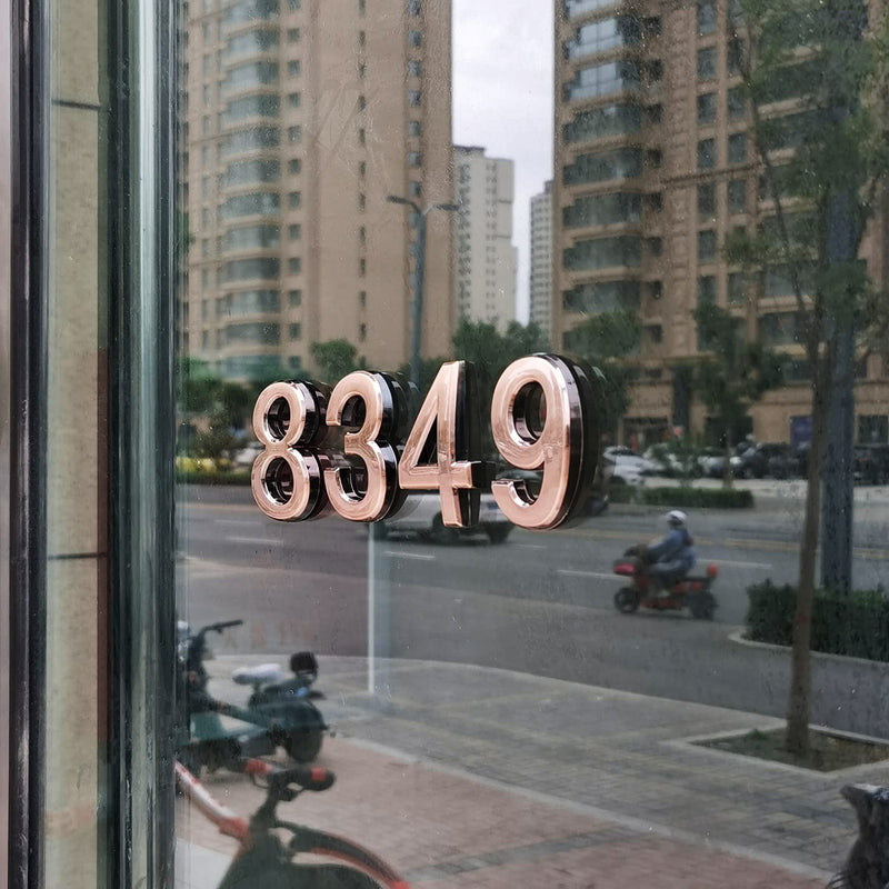 4 Inch Mailbox Numbers 0-9, Door Address Number Stickers for House/Apartment/Floor, Bronze/Silver, by Hopewan. (10 Pack 0-9, Bronze) 10 Pack 0-9