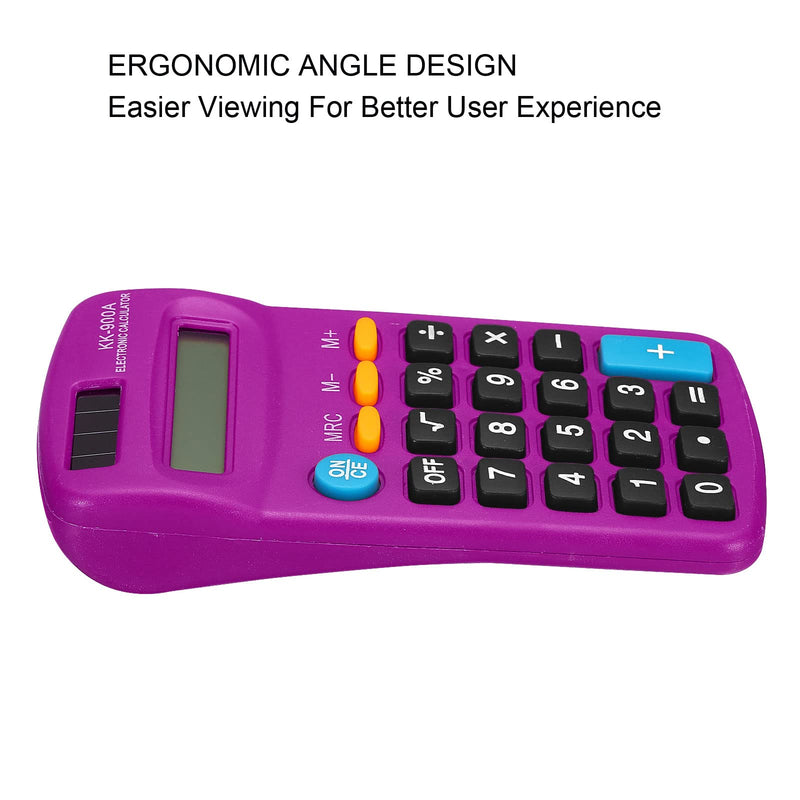 PATIKIL Basic Calculator, 2 Pack 8 Digit LCD Display Calculator 4 Function Small Desktop Calculator Battery Powered Handheld Calculator for Home Office, Purple