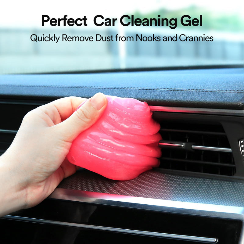 PULIDIKI Car Cleaning Gel Car Cleaning Putty Slime Interior Cleaner Auto Detail Tools Essentials Car Accessories Pink Stocking Stuffers Gifts for Women Men White Elephant Gifts Adults Teens Christmas