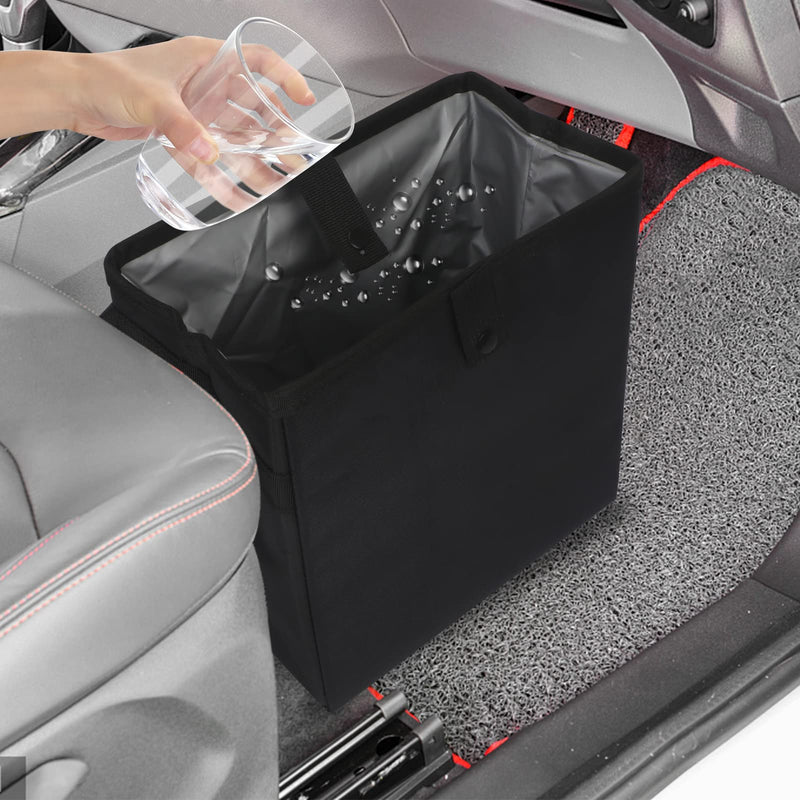 Homelove Car Trash Can, Leak-Proof Waterproof Car Trash Bin Collapsible Portable Auto Garbage Bag Large Capacity Trashcan Storage Bag Multipurpose Car Organizer Hanging Black A-Black