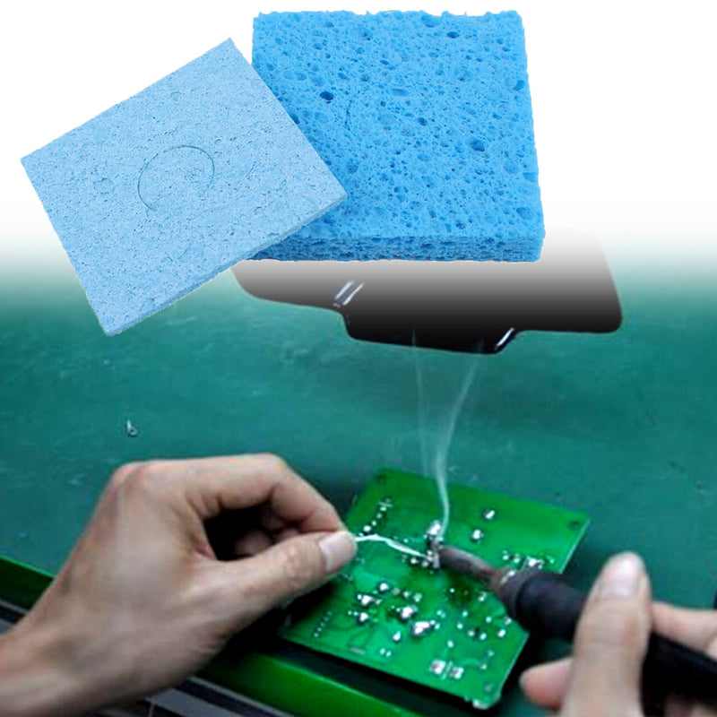 DHER Sponges Soldering Iron Clean Soldering Tips High Temperature Soldering Sponge Pack of 10 Soldering Iron Cleaning Sponge Thickened 5.5 x 5.5 cm Square High Temperature Resistant Soldering Iron Head Cleaning Sponge