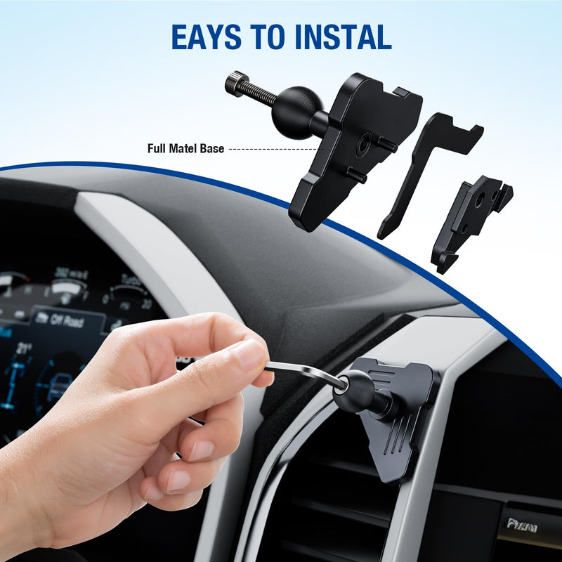 CNC Vent Phone Holder, Magnetic Air Vent Phone Holder Cradles Mount Compatible with F150 2015-2020 & Super Duty F250 F350 F450 2017-2021, Full Metal Bracket for Most CellPhones
