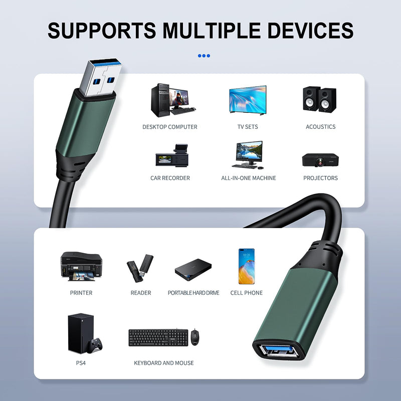 Kumiho 50FT USB 3.0 Extension Cable with Extension Chipsets Signal Booster Active Type A Male to A Female for PlayStation, Xbox, Keyboard, Mouse, USB Flash Drive, Printer, Camera and More