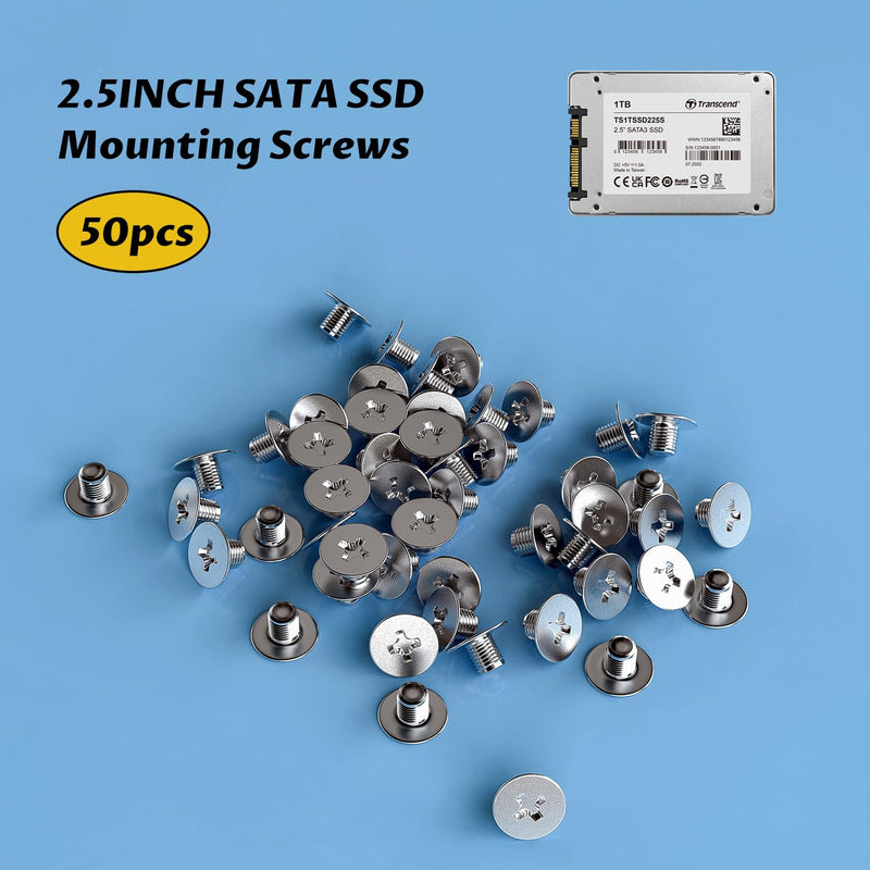 50PCS M3 x 3 mm Phillips Flat-Head Replacement Screws for Laptop Bottom Case PC TV Fan Switch 2.5 inch SATA Hard Drvie SSD HDD MSATA Mounting Screws M.3 SSD screws