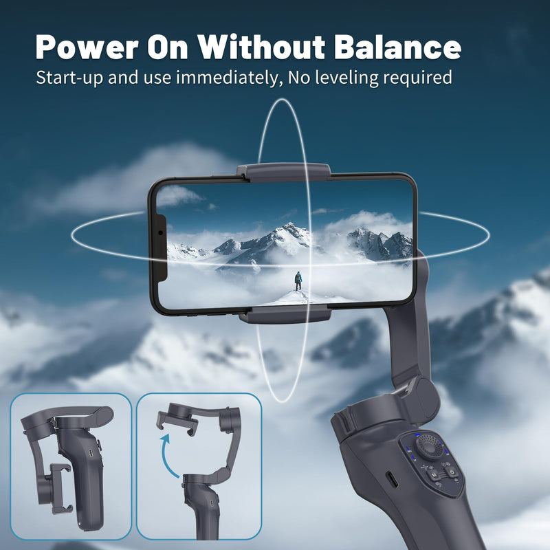 L7C Pro, Gimbal stabilizer for iPhone, Phone Stabilizer for Video Recording with Face/Object Tracking, 3-Axis Gimbal for Android & iPhone 15 Pro Max, Foldable iPhone Gimbal Vlog Recording L7C Pro