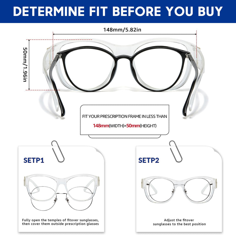 Anti Blue Light Glasses Over Prescription Glasses Fit Over Blue Filter Glasses for Computer/Reading/TV/Phone/Gaming Clear Frame