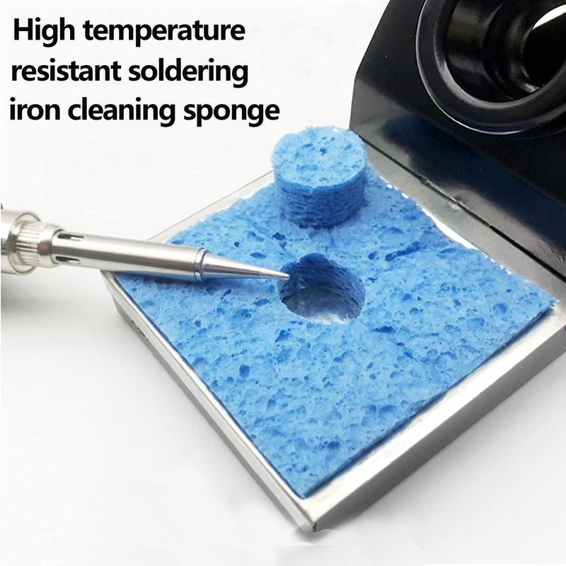 DHER Sponges Soldering Iron Clean Soldering Tips High Temperature Soldering Sponge Pack of 10 Soldering Iron Cleaning Sponge Thickened 5.5 x 5.5 cm Square High Temperature Resistant Soldering Iron Head Cleaning Sponge
