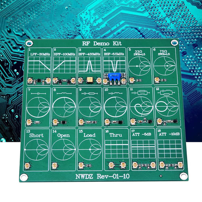 Ausla HF Test Board for NanoVNA, Frequency Demo Kit | Calibration board for vector network analyzers, versatile testing options, for RF measurements