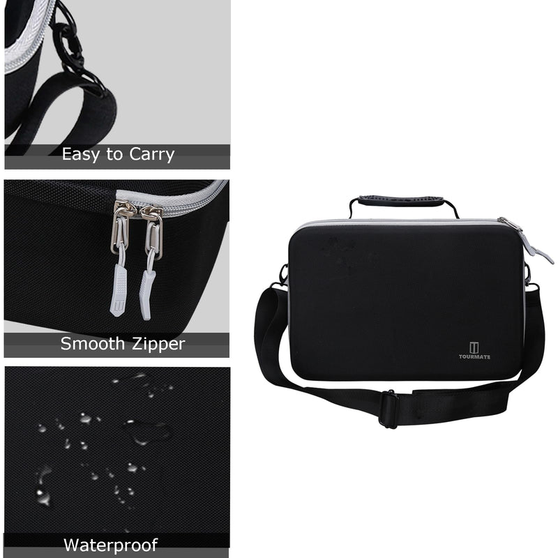 Hard Document Scanner Carrying Case for Plustek Photo Scanner - ephoto Z300, Scan 4x6 Photo in 2sec, Auto Crop and Deskew CCD Sensor, Protective Carrying Storage Bag(ONLY CASE) (Black + Gray) Black & Gray